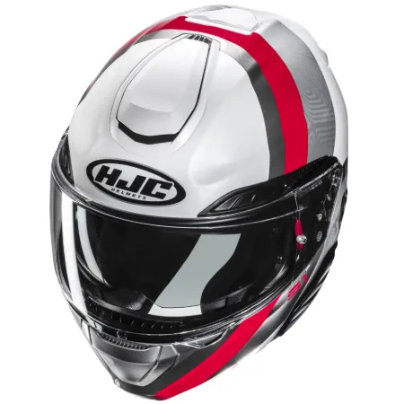 HJC RPHA91 Fensh MC1 Çene Açılır Motosiklet Kaskı Beyaz Kırmızı resmi