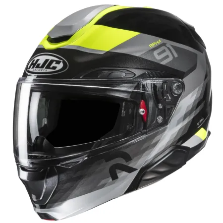HJC RPHA91 Madal MC3H Çene Açılır Motosiklet Kaskı Siyah Neon Sarı resmi