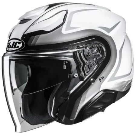 HJC F31 Bask MC10 Yarım Motosiklet Kaskı Beyaz Gri resmi