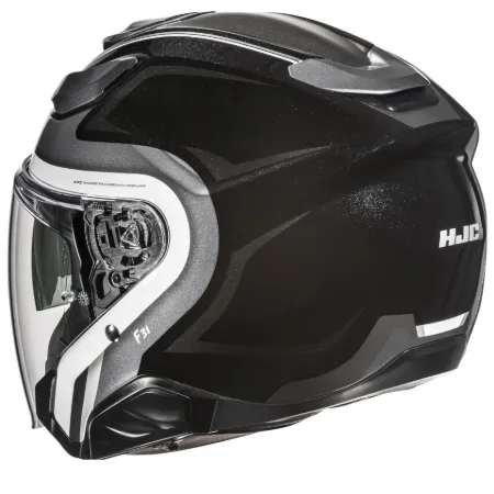 HJC F31 Bask MC5 Yarım Motosiklet Kaskı Siyah Beyaz resmi