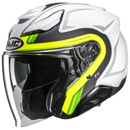 HJC F31 Bask MC3HSF Yarım Motosiklet Kaskı Beyaz Neon resmi