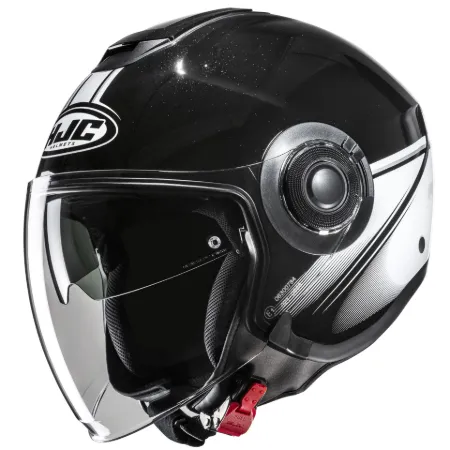 HJC İ40N Vision MC5 Yarım Motosiklet Kaskı Siyah Beyaz resmi