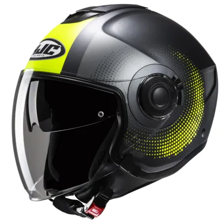 HJC İ40N Pyle MC3HSF Yarım Motosiklet Kaskı Siyah Neon Sarı resmi
