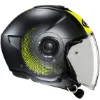 HJC İ40N Pyle MC3HSF Yarım Motosiklet Kaskı Siyah Neon Sarı resmi