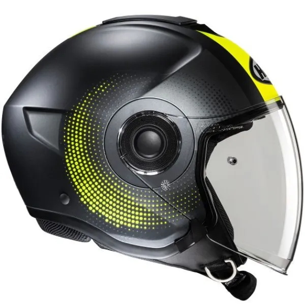 HJC İ40N Pyle MC3HSF Yarım Motosiklet Kaskı Siyah Neon Sarı resmi