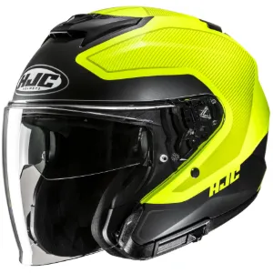 HJC İ31 Tevis MC3HSF Yarım Motosiklet Kaskı Mat Siyah Neon resmi