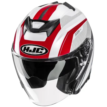 HJC İ31 Reno MC21 Yarım Motosiklet Kaskı Beyaz Mavi Kırmızı resmi