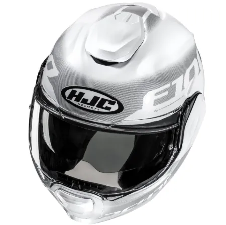 HJC F100 Hetal MC10 Çene Açılır Motosiklet Kaskı Gri Beyaz resmi