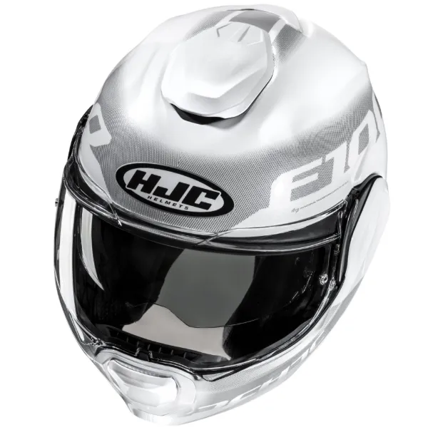 HJC F100 Hetal MC10 Çene Açılır Motosiklet Kaskı Gri Beyaz resmi
