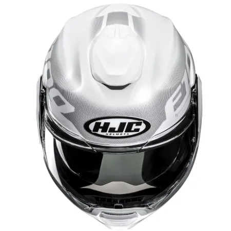 HJC F100 Hetal MC10 Çene Açılır Motosiklet Kaskı Gri Beyaz resmi