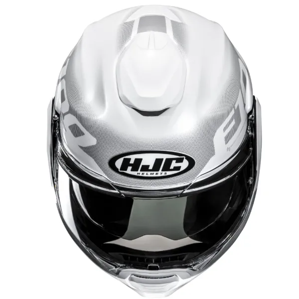 HJC F100 Hetal MC10 Çene Açılır Motosiklet Kaskı Gri Beyaz resmi